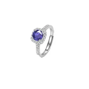 Niche Sugar Cube Zircon Ring, Multi-Color CZ Adjustable Square Band, Light Luxury Women Jewelry