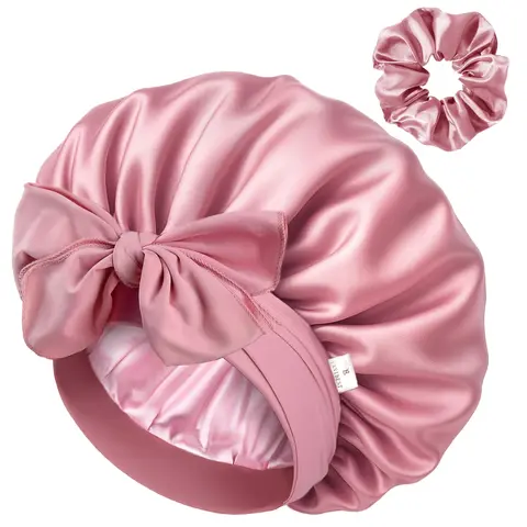 YANIBEST Women's Reversible Double-Layer Satin Bonnet - Hair Styling Accessories with Reusable Design, Shine Enhancing, Anti-Frizz, Hydrating, Breathable, Elastic, Heatless Curly Hair Care (Hand Wash Only)