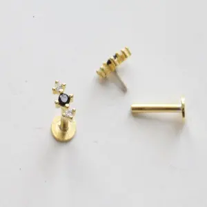 16g Line Forward Helix Earring • Internally Threaded Reversible Tragus Stud • Dot Labret Earring • Tiny Conch Stud • Trendy Lobe Piercing