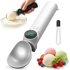 Heated Ice Cream Scoop Rechargeable, Electric Ice Cream Scooper with 3 Heat Settings, LED Display, 2600mAh Battery, Easy Scoop for Hard Ice Cream & Frozen Desserts
