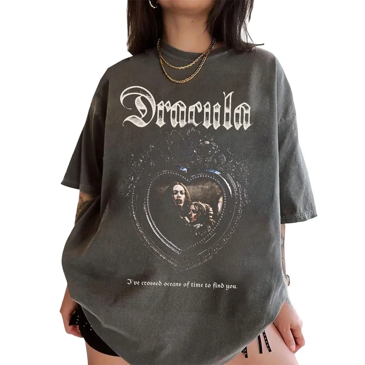 Bramm St0kker Dracula Gothic T-Shirt, Vintage Vampire Graphic Tee, Dark Romance Aesthetic Shirt, Streetwear Top Unisex