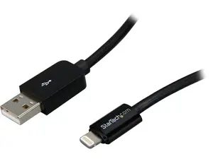 StarTech.com USBLT3MB Black 3m (10ft) Long Black Apple 8-pin Lightning Connector to USB Cable for iPhone / iPod / iPad