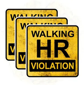 3pcs Walking HR Violation Sticker, Funny Retro Human Resources Department Quotes, Blue Collar Gift