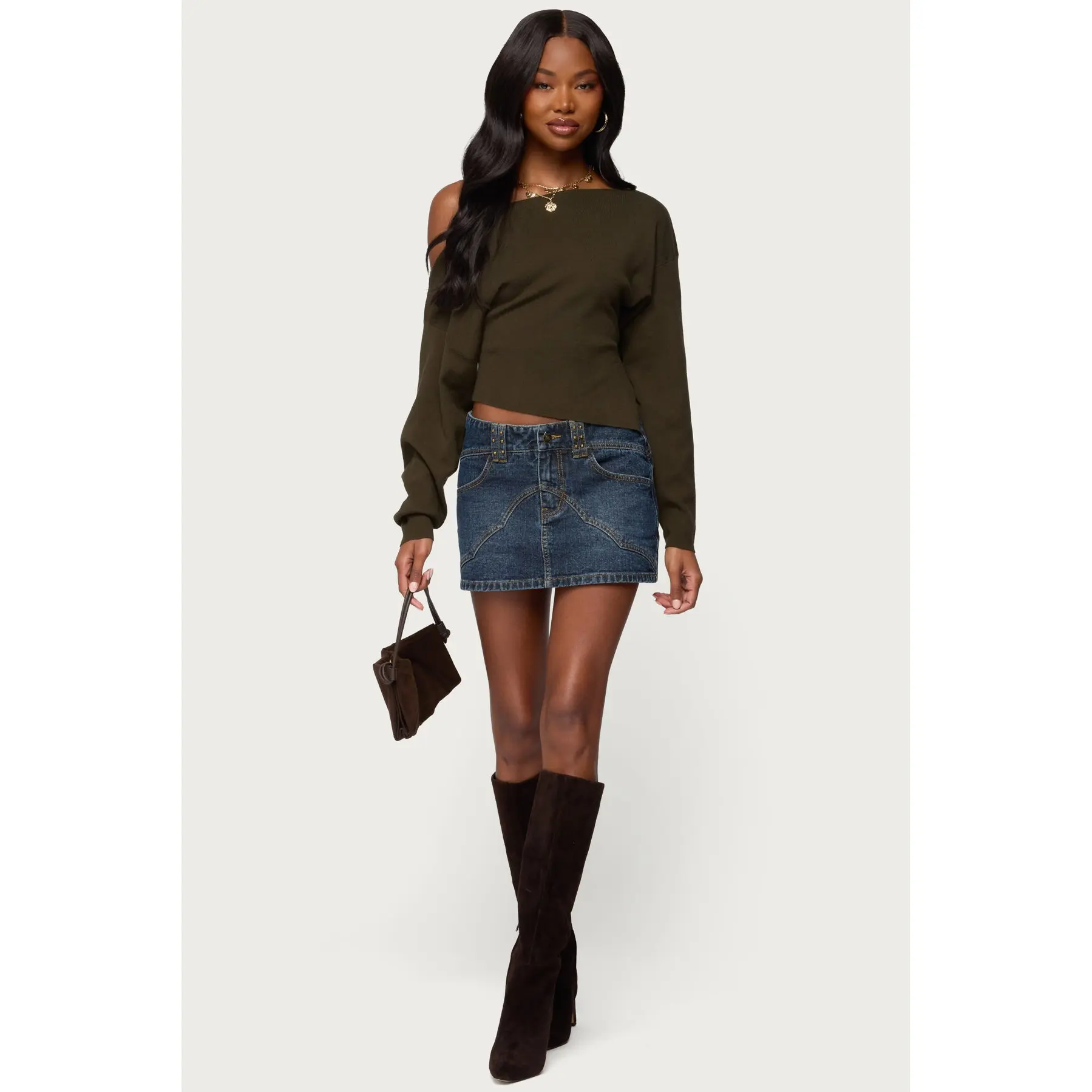 Tory Western Denim Mini Skirt Tory Western Denim Mini Skirt