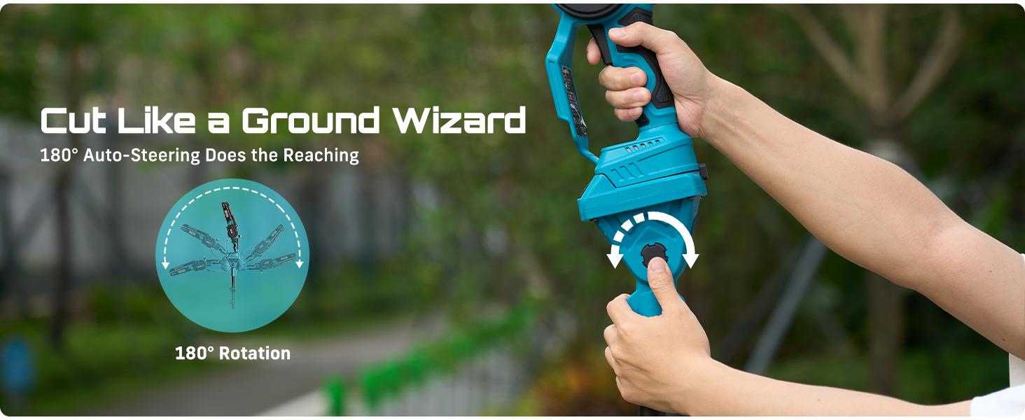 【FathersDay Gift】SEESII 2 in 1 Cordless Pole Saw & Mini Chainsaw with 2 Batteries, Power Electric Polesaw for Tree Trimming, Chain Saw with Extension Pole, Working height 16FT Reach, Limb Branch Cutter Pruner P8 Ace/P6 Ace CH800