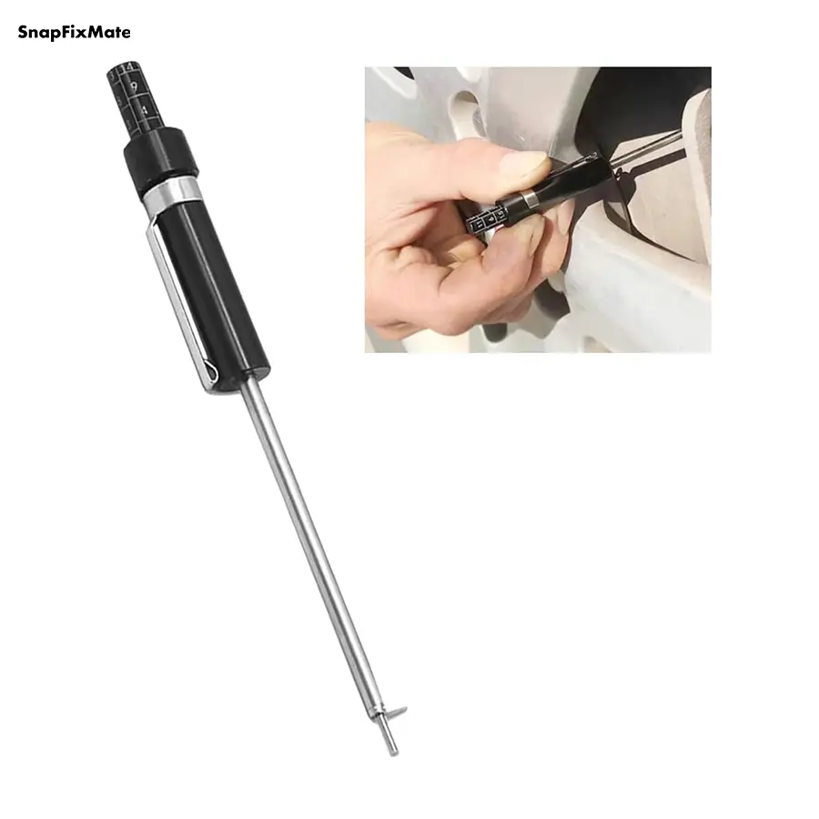 GJANSH Brake Pad Measuring Tool, Brake Pad Thickness Gauge with Scale Brake Pad Gauge Brake Pad Tester for Internal External Brake Pads Measuring