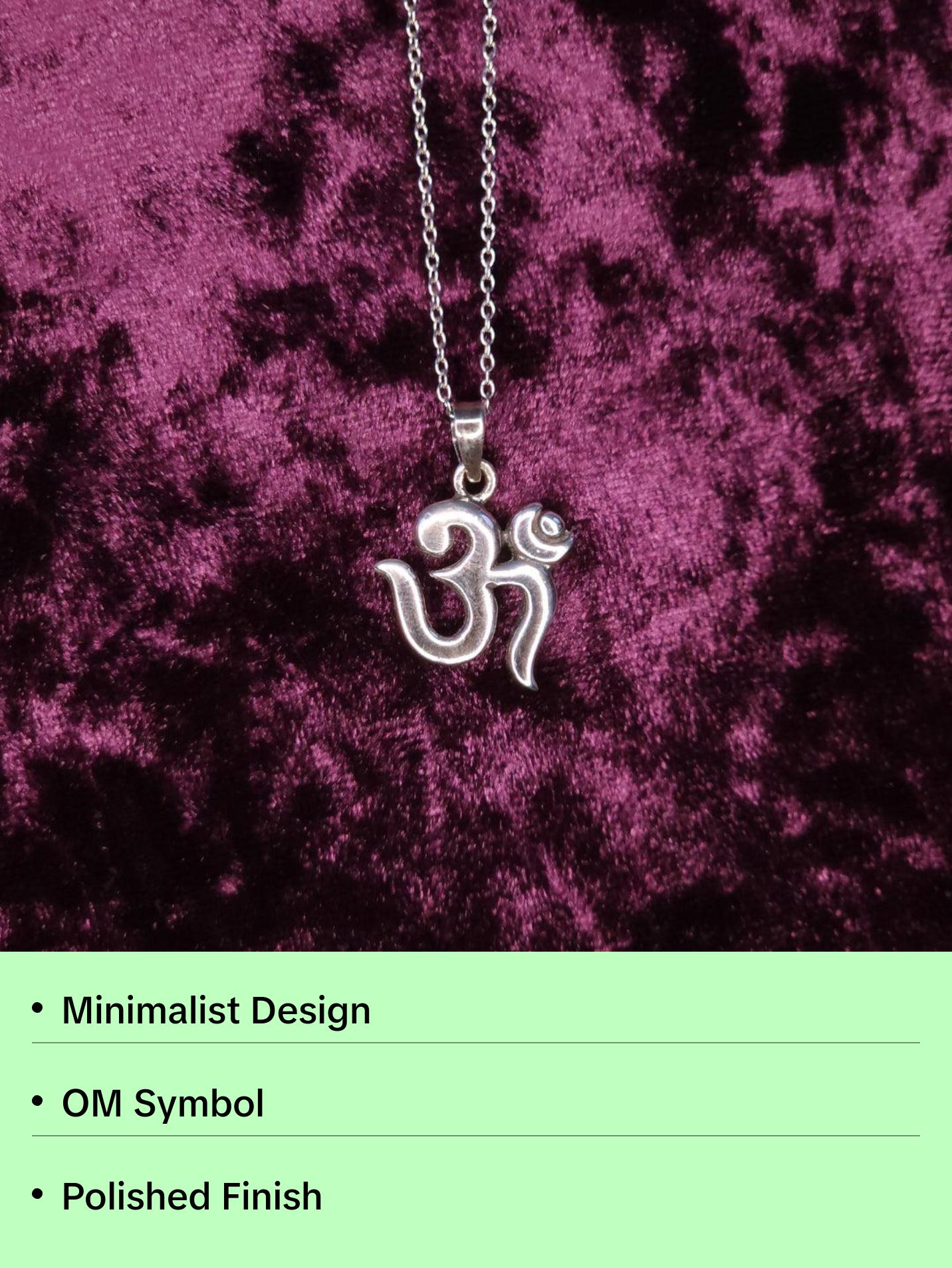 Modern OM Symbol Sterling Silver Pendant