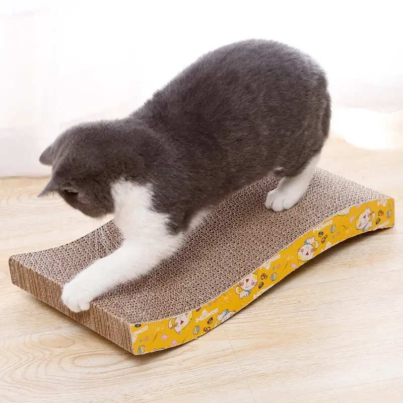 Cat Scratch Cardboard Catnip Scratching Pad Scratcher Lounge Sofa Bed Post