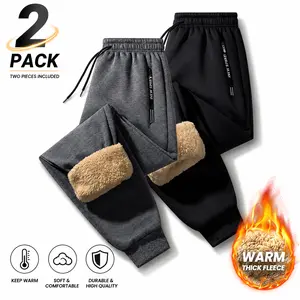 2-Pack Men’s Fleece-Lined Jogger Pants – Warm, Soft & Comfortable Sweatpants