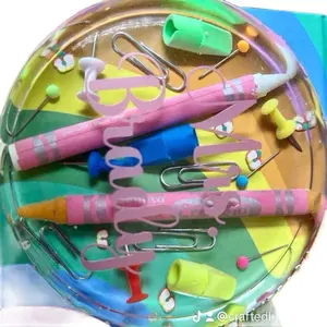 Resin Personalized Coaster - Assorted Colors, Ideal for Tableware Use, Detailed Design, High-Quality Material Colorful