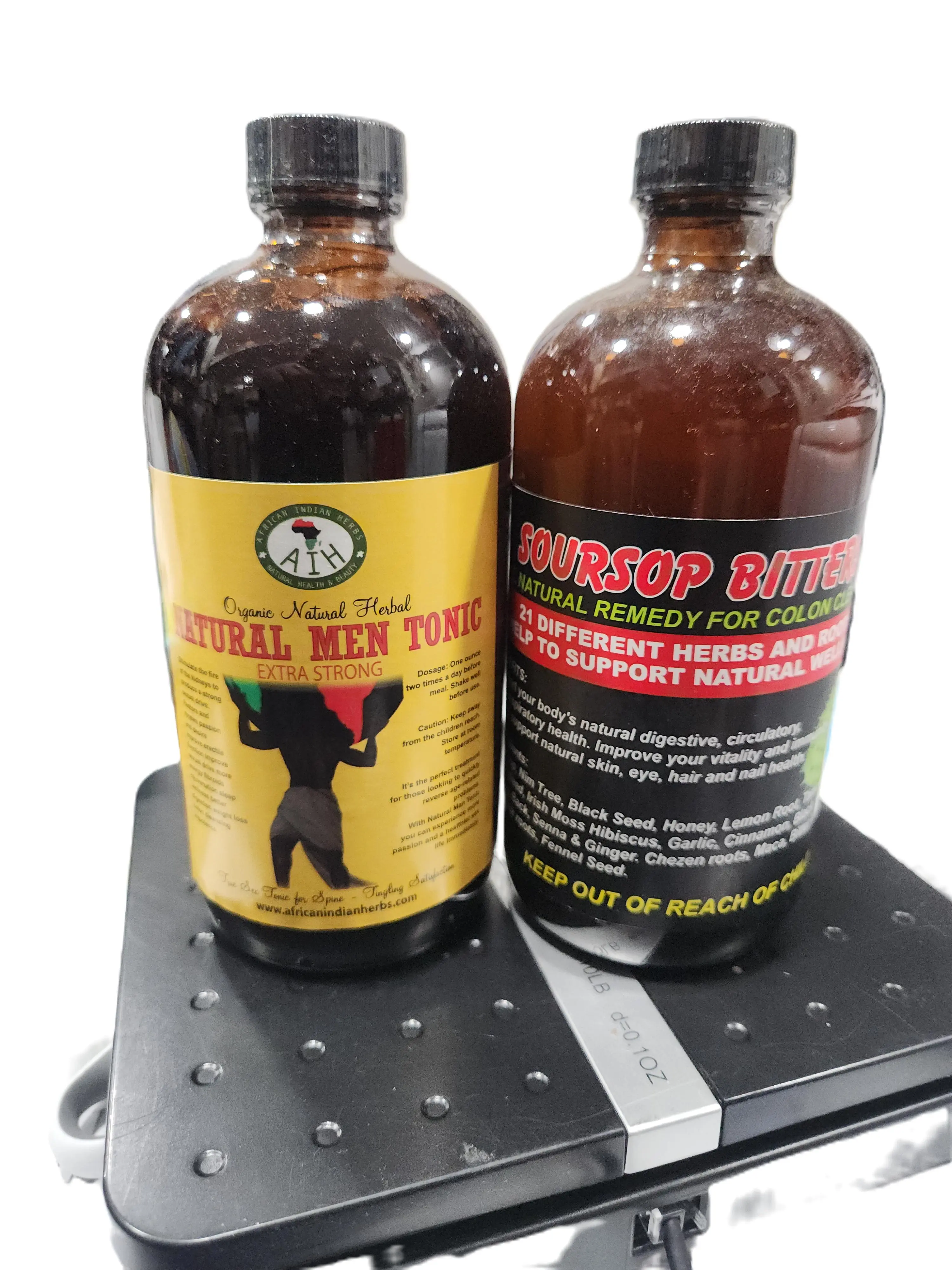 Natural Tonic & Soursop Bitters 16 oz Set | Herbal Dietary Supplement | Wellness Support Bundle (Set of 2 Bottles)