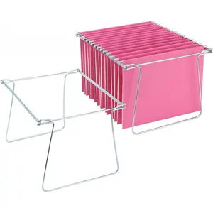 2 Packs Hanging File Folder Frame,Heavy Duty Steel Hanging File Organizer,File Cabinet Rails,Adjustable 11 to 17.4 Inches,Mountable