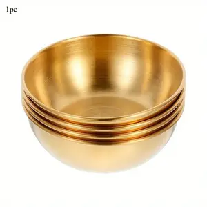 1pc Stainless Steel Golden Sauce Dishes Appetizer Seasoning Serving Dishes Sets Tray Spice Plates Kitchen Tableware Serving Bowls