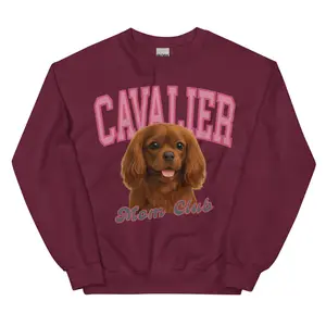 Red Ruby Cavalier Dog Mom Club Sweatshirt