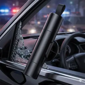 3-in-1 Car Emergency Escape Tool: Safety Hammer, Window Breaker, Seatbelt Cutter. Durable, Portable & Compliant with Vehicle Safety Standards for Quick Rescue in Accidents. Essential Automotive Survival Kit for Multi-Scenario Protection.