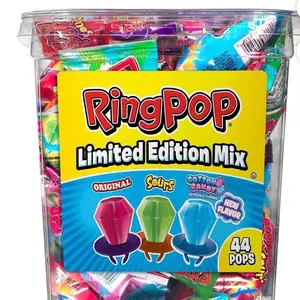 Limited Edition Mix Ring Pop Variety Pack 0.5 oz 44 pk Original Sours Cotton Candy New Flavor