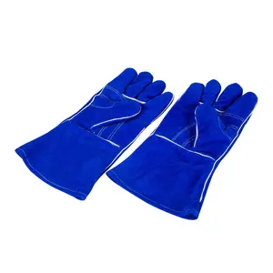 WeldForce Premium Leather-Lined Welding Gloves - Blue