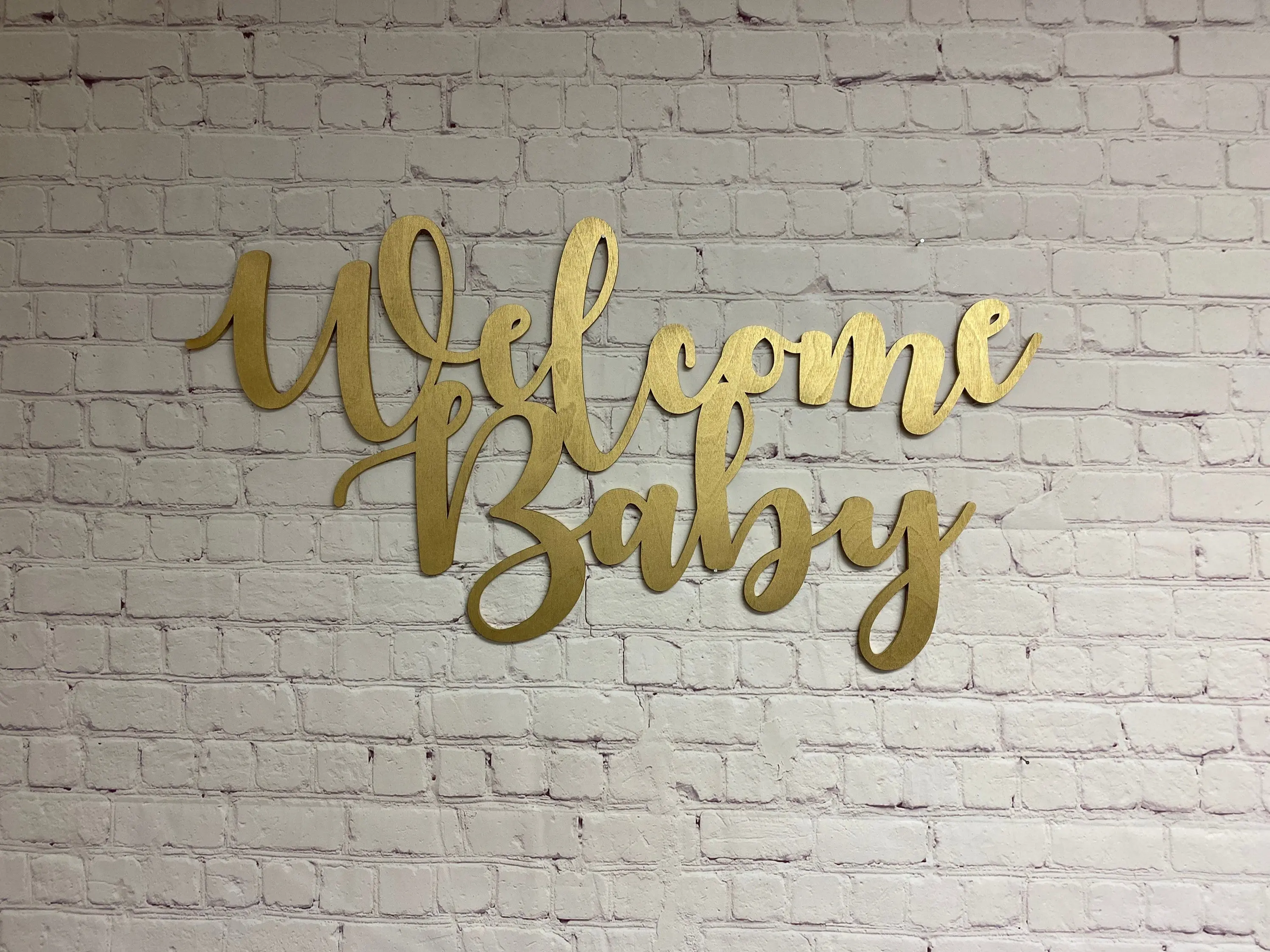 Welcome Baby Wood Sign
