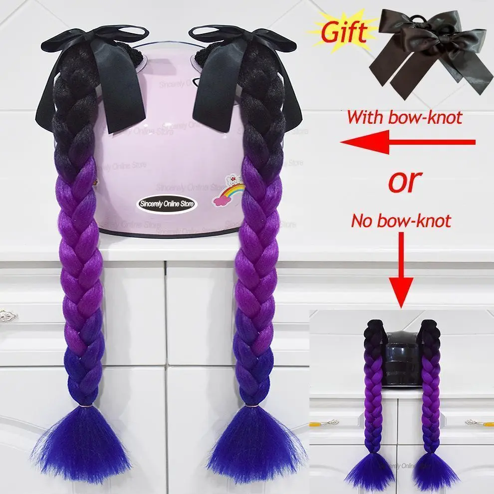 2pcs/pair New Motorcycle Helmet Braids Woman Braids Wig For Motorbike Helmets 164 colors Twist Dual Pigtail Ponytail With Sucker 2pcs/pair New Motorcycle Helmet Braids Woman Braids Wig For Motorbike Helmets 164 colors Twist Dual Pigtail Ponytail With Sucker