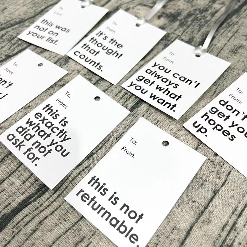 Funny Gift Tag Sticker with Rope, 7 Counts/set Gift Wrapping Tag, Gift ...