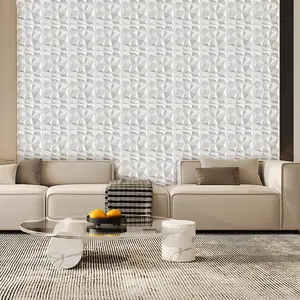 FLOLEOPA 3D Wall Panel Diamond Texture Design PVC Waterproof Fireproof 11.8x11.8 inches Geometric Pattern for Living Room Bedroom TV Backdrop Decoration