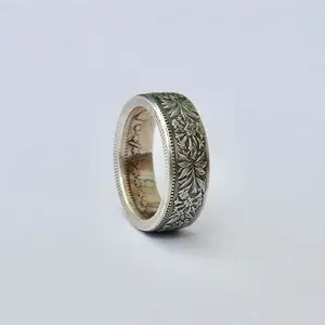 Alloy ring Edelweiss pattern ring multiple sizes for men and women daily wear gift