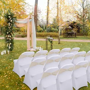 10/30/50PCS Spandex Folding Chair Covers Stretch Elastic Chair Cover Protector Suitable for Weddings, Holidays, Banquets, Parties, Celebrations Solid Color Black/White Chair Covers