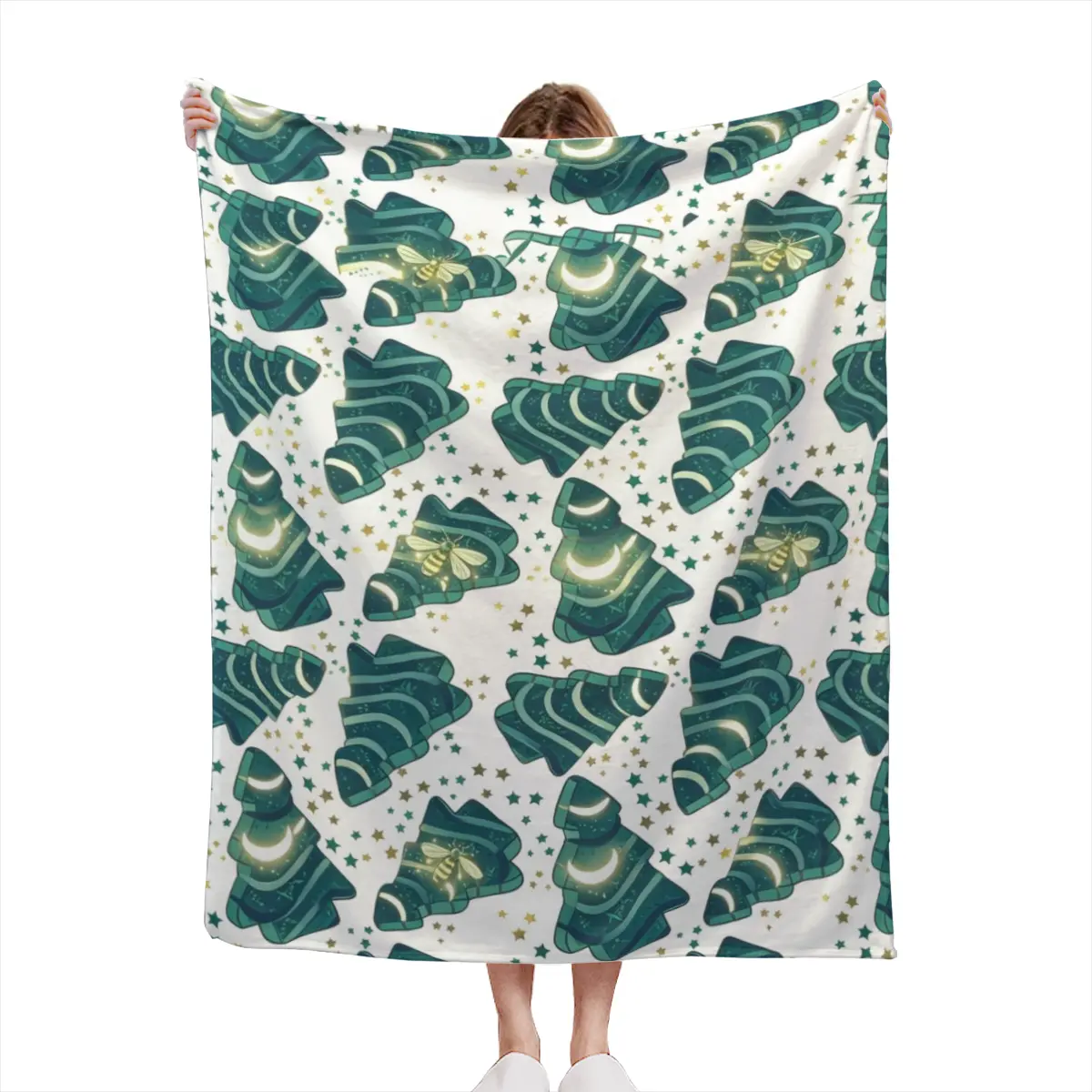 Dark Green Sea Turtle Ocean Print Throw Blanket, Cute Marine Animal Flannel Blanket, Coastal Nautical Aesthetic Decor Blanket