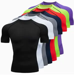 Men’s summer solid-color crew-neck athletic T-shirt, quick-drying and breathable, raglan sleeves with compression design, suitable for outdoor activities and sports wear #SummerVibes, #SummerWins, #Father’sDayGift