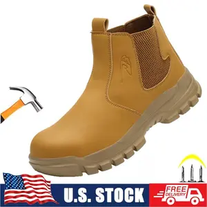 New Fashion Waterproof Men's Safety Work Boots Steel Toe Shoes Anti Impact And Anti-Puncture Indestructible Protective Boots Construction non-slip Work Shoes Anti-slip wear resistant Roofing Shoes hot men