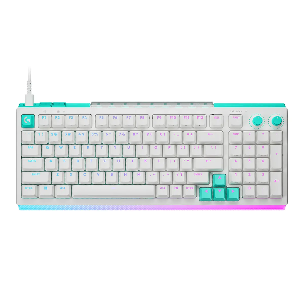 Logitech G512 X 98 DUAL SWAP, Hot-Swappable TMR Analog / Mechanical Gaming Keyboard, 8K Polling Rate, Custom Actuation 0.1 - 4.0 mm, RAPID TRIGGER, LIGHTSYNC RGB, Wired, PC, Mac, White Linear