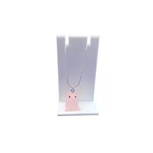 pink pig necklace
