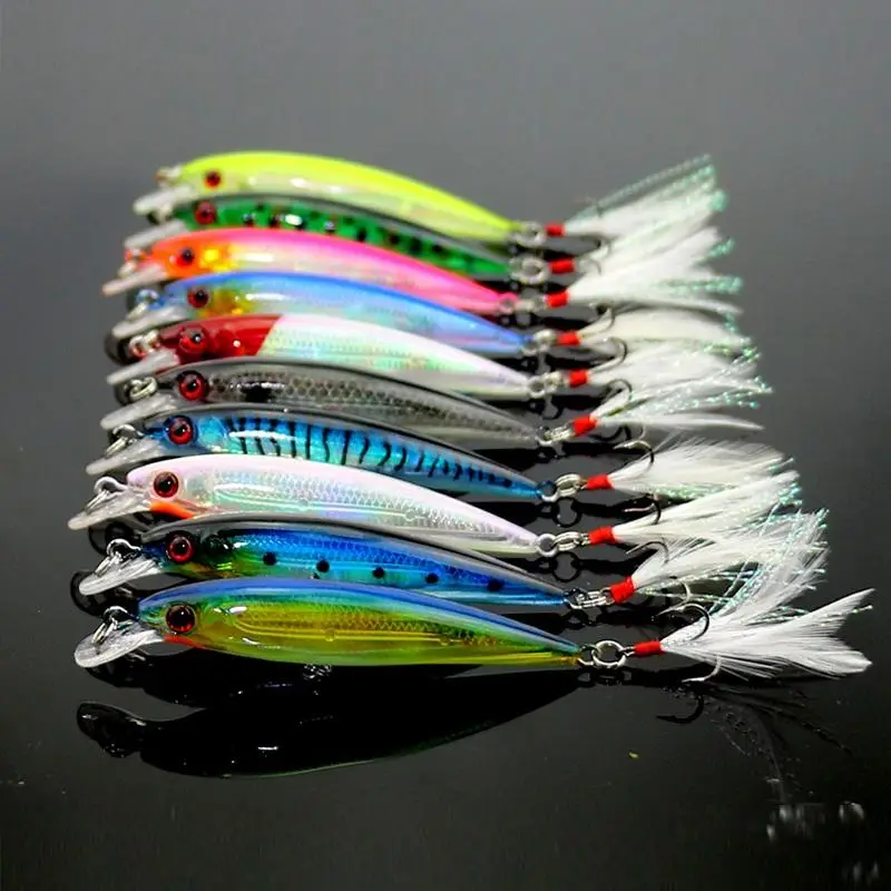 Artificial Fishing Lure with Hook, 10pcs Simulation Fake Bait, Outdoor Fishing Accessories, Flyfishing, Solocamping, Picnicaesthetic, Fishing Equipmen