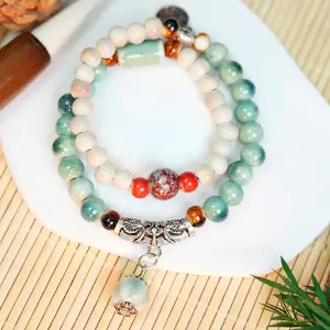 Lucky Bag Charm Ceramic Bracelet (Warm & Healing, Double Wrap) gift