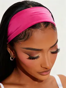1pc Solid Fuchsia Pink Sports Yoga Headband, Moisture Wicking Elastic Workout Headband For Men & Women, Running, Fitness Women Bandanas Winter Hair Accessories Fashion Scarf Women Hair Band, Stretchy Headbands, Sport Headbands, Gym Headband