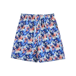Men's Tropical Graffiti Swim Shorts - Breathable Fabric Menswear Bottoms, Stylish for Beach Outings & Casual Wear