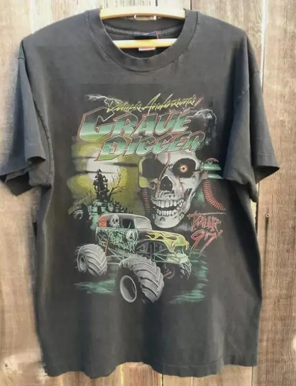 Vintage 1990s Grave Digger Monster Jam Unisex Tee Shirt