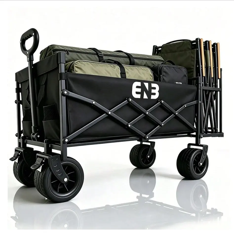 New Portable Camping Cart, All-Terrain Garden Cart, Heavy-Duty Multi-Purpose Cart, Large-Capacity Folding Shopping Cartideal For Camping, Gardening, The Beach, Shopping, And Everyday Outdoor Use