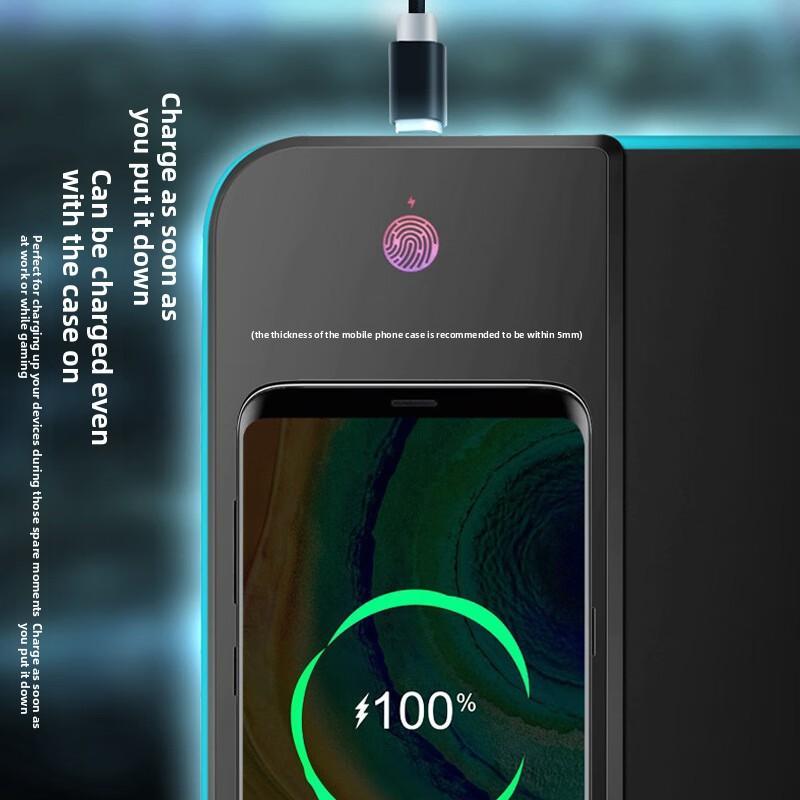 XXL Gaming Mouse Pad with Magnetic Wireless Charging, RGB Black Mousepad Desk Mat with 15W Fast Charger, Waterproof Laptop Writing for Office, Home, Gaming Desktop Accessory  shopblackfriday Christmas 【blackfriday】