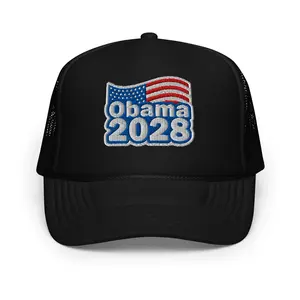 Obama 2028 USA Flag Embroidered Foam Trucker Hat