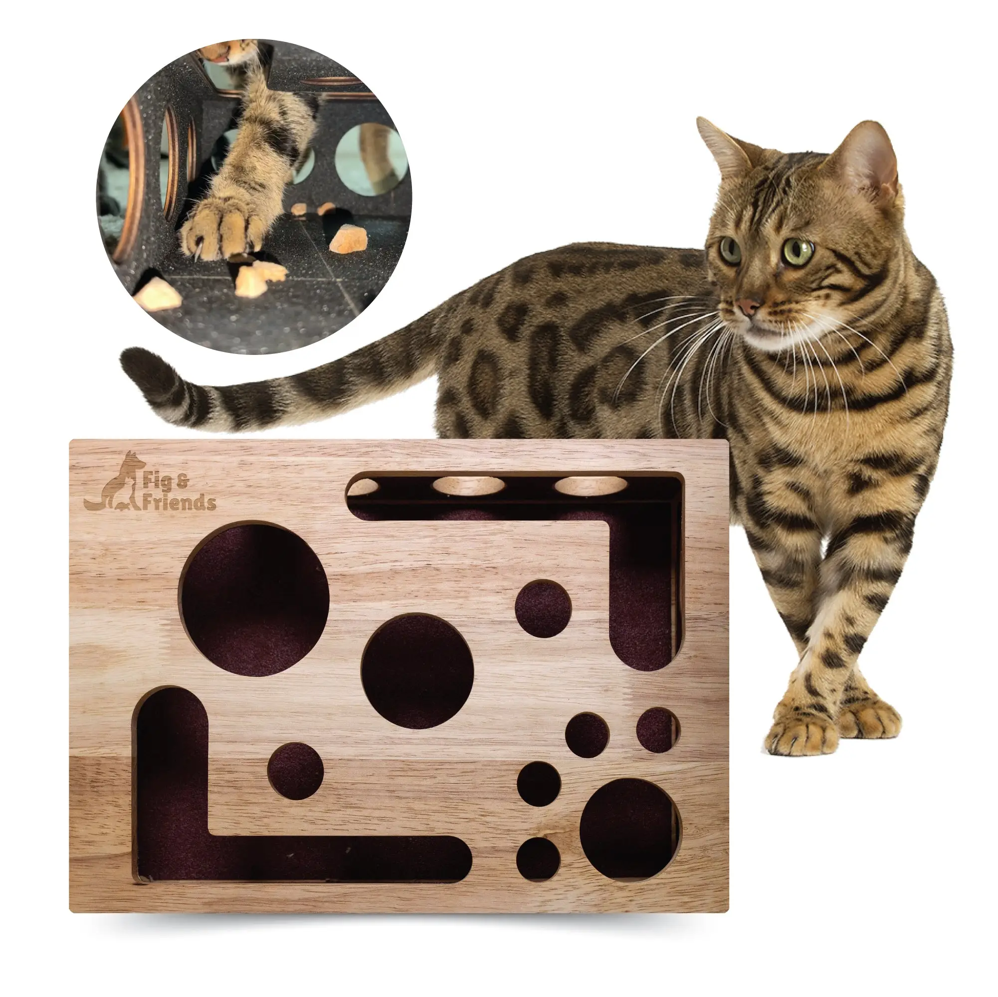 Fig & Friends Cat Scratch Puzzle Enrichment Box: Nail File Stress Free Alternative to Clippers and Grinders