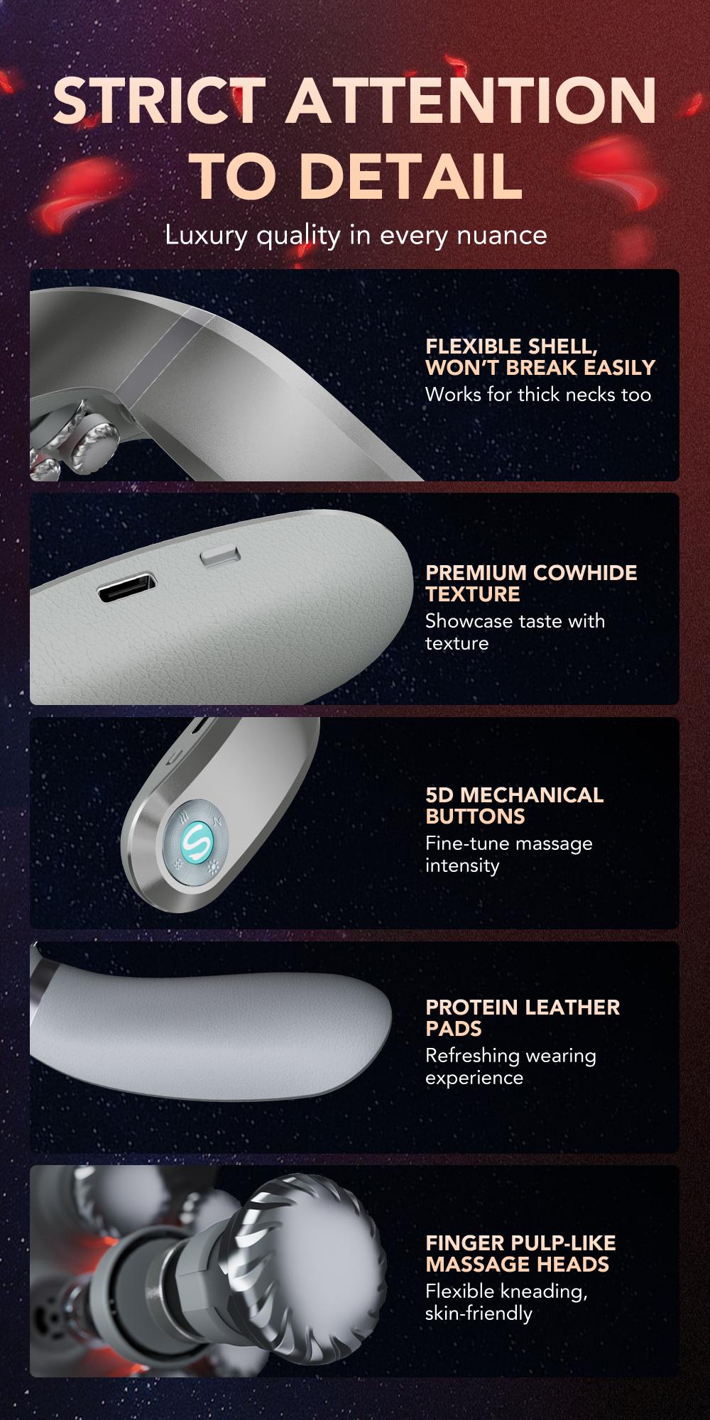 SKG Neck Massager with Heat, 9D Portable Deep Tissue Neck Massager, Cordless Electric Cervical Massager Gifts for Men and Women G7 PRO-MAX
