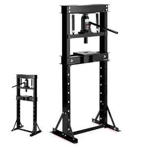 Garvee 12 Ton h-Frame Hydraulic Shop Press, Hydraulic Press with 8-Position Adjustable Worktable & 2 Plates & Bearing Kit for Auto Bending & Stamping