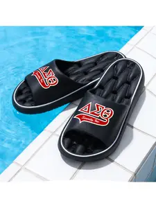 1pc Delta Sigma Theta Sorority Slippers Sandals - Sole & Footbed, Soft Sole Comfortable Suitable for &, Unisex Indoor/Outdoor Shoes with Greek Letter, Hand Washable for Home, Beach, Casual Wear (Durable), Women Shoes