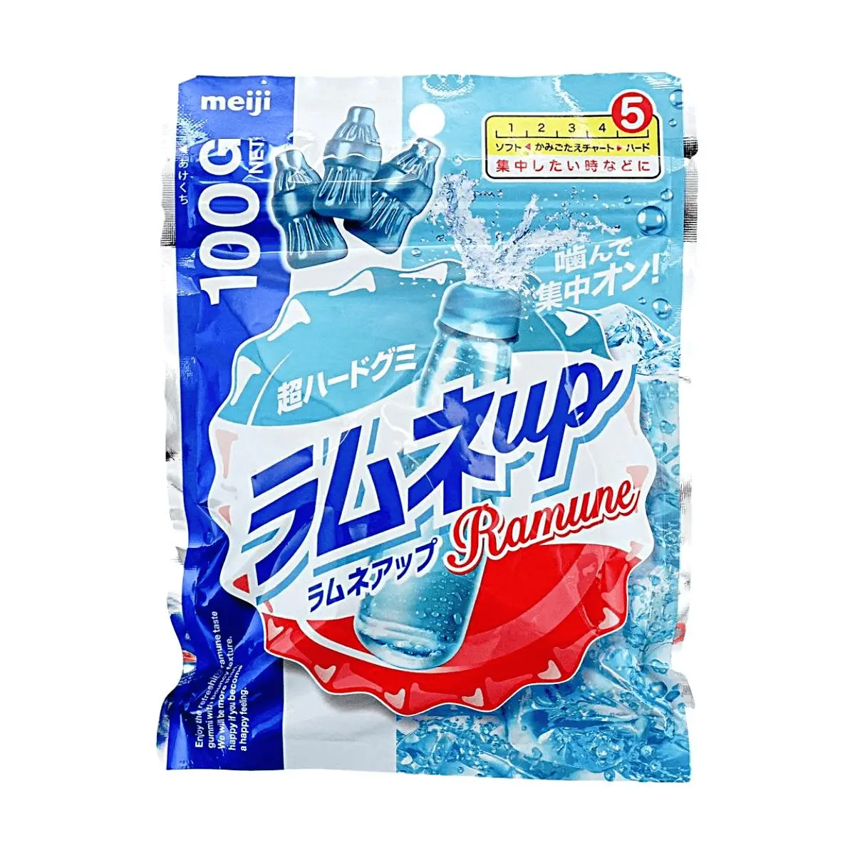 Meiji Ramune Soda Gummy Candy 100g - Chewy Japanese Snacks for Energy Boost