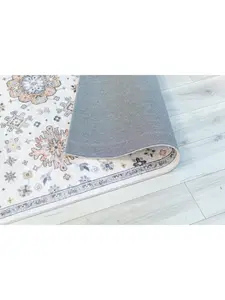 HomeRoots 530563 4 x 6 ft. Floral Rectangle Area Rug, Cream