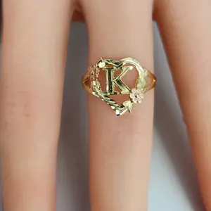 Anillo de Oro 14K con Diseño de Flor Calada para Mujer"