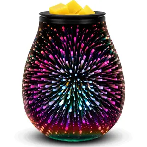3D Fireworks Electric Wax Melt Warmer7 LED Fragrance Burner| Energy-Saving Wax Melter for Home/Office/Gift Vibrant Glow Rgb Lights Statement Decor Piece Multicolor