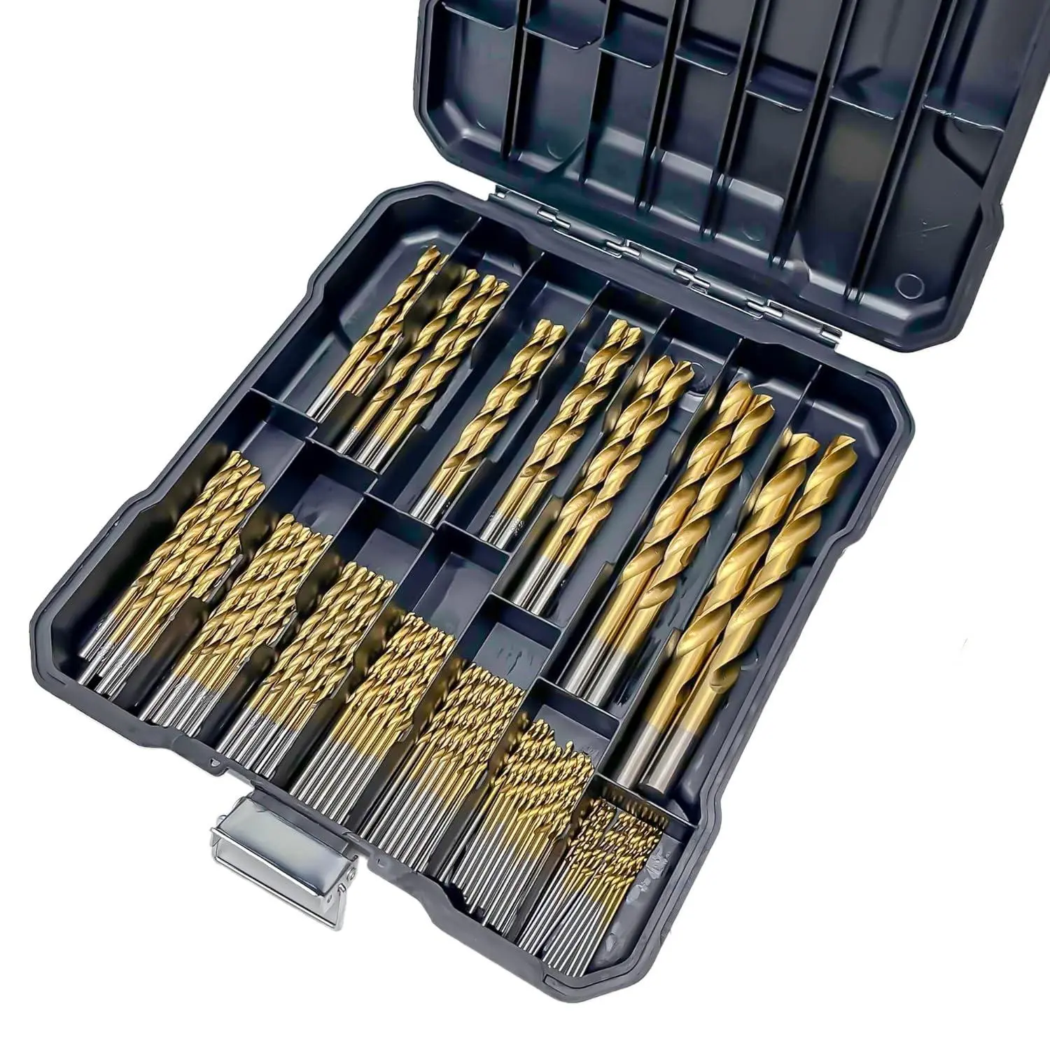 GJANSH Drill Bit Set, 99-Piece Metal Drill Bits, High Speed Steel Titanium HSS Twist Drill Bits Set with Storage Case & Center Punch for Wood/Steel/Aluminum/Plastic/Fiberglass Size, 1/16 to 3/8 Inch,summervibes
