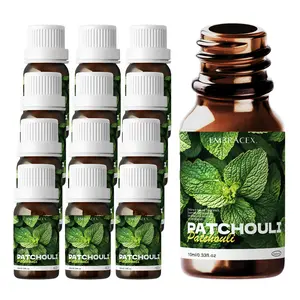 12pc 10ML Patchouli Essential Oils, Natural Plant Fragrance Oils, Aromatherapy Diffuser, Car Air Freshener, Candle Making, Long-Lasting Scent
